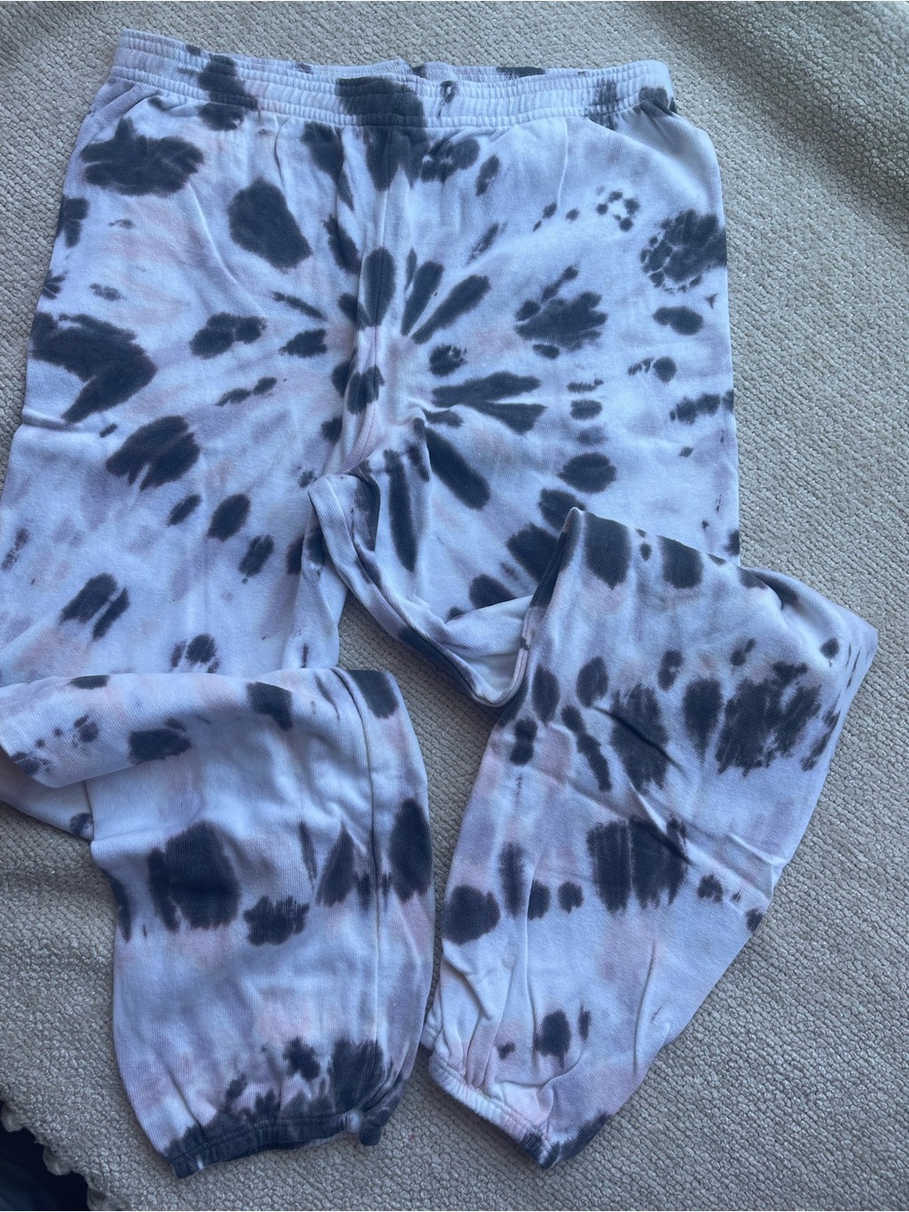 Monrow Black & White Kaleidoscope Tie-Dye Lounge swear Pants
